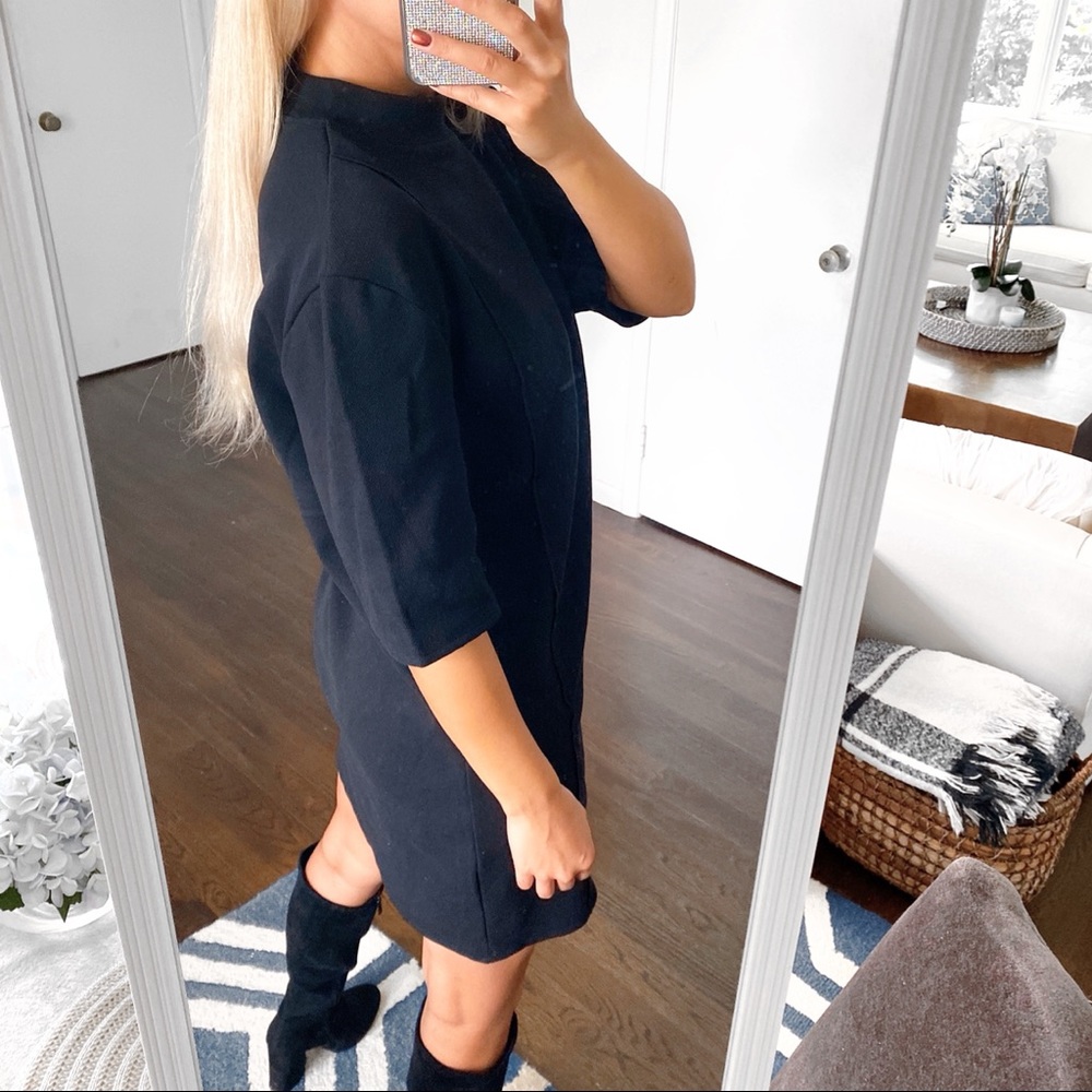 🖤 ZARA BLACK BASIC STITCHED BAGGY DRESS! - Picture 4 of 14